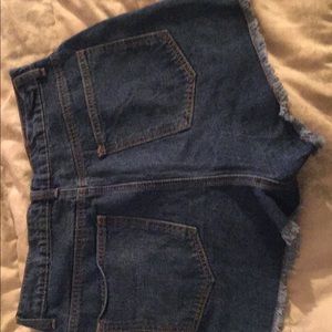 High waisted denim shorts